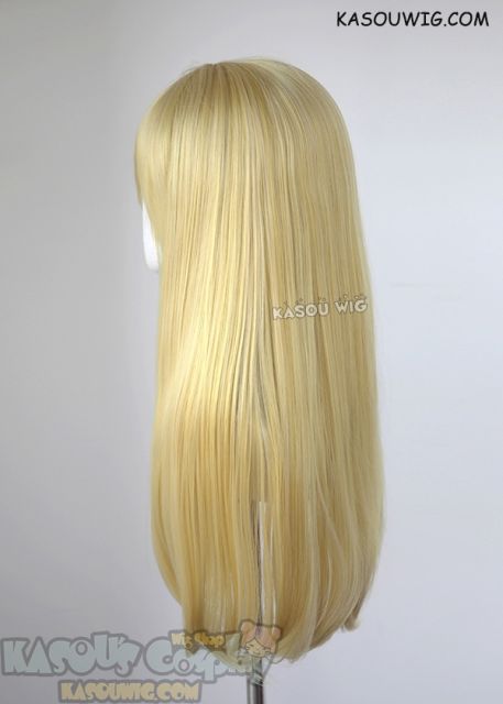 L-2 / KA010 light yellow blonde 75cm long straight wig . Heating Resistant fiber