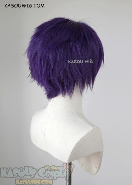 S-1 / SP37 >>31cm / 12.2" short Indigo Purple layered wig, easy to style,Hiperlon fiber