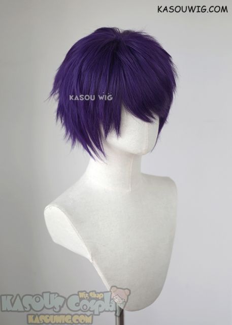 S-1 / SP37 >>31cm / 12.2" short Indigo Purple layered wig, easy to style,Hiperlon fiber