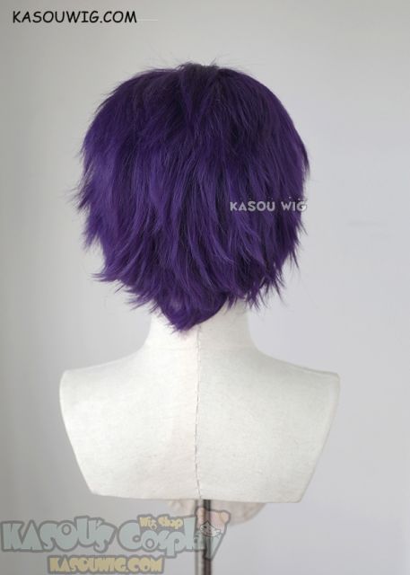 S-1 / SP37 >>31cm / 12.2" short Indigo Purple layered wig, easy to style,Hiperlon fiber