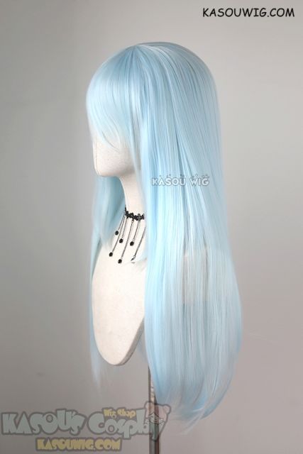 L-2 / KA045 Light Cyan 75cm long straight wig . Heating Resistant fiber