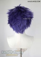 Lace Front>> Shinsou purple all back spiky cosplay wig. LFS-1/KA057