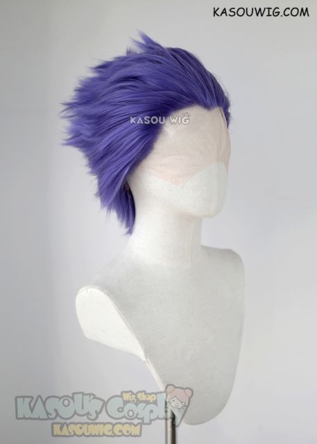 Lace Front>> My hero academia Shinsou Hitoshi purple all back spiky cosplay wig. LFS-1/KA057