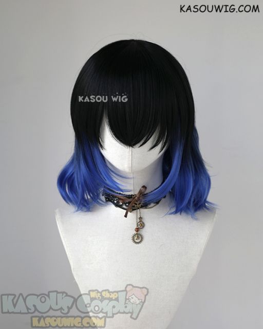 Kimetsu no Yaiba Demon Slayer Inosuke Hashibira black blue ombre cosplay wig
