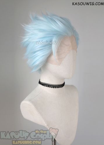 Shaman King Horohoro Lace Front>> Seven Deadly Sins Ban Light Cyan all back spiky cosplay LFS-1/KA045