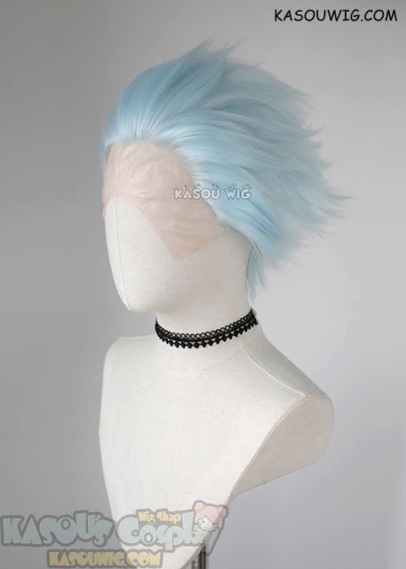 Shaman King Horohoro Lace Front>> Seven Deadly Sins Ban Light Cyan all back spiky cosplay LFS-1