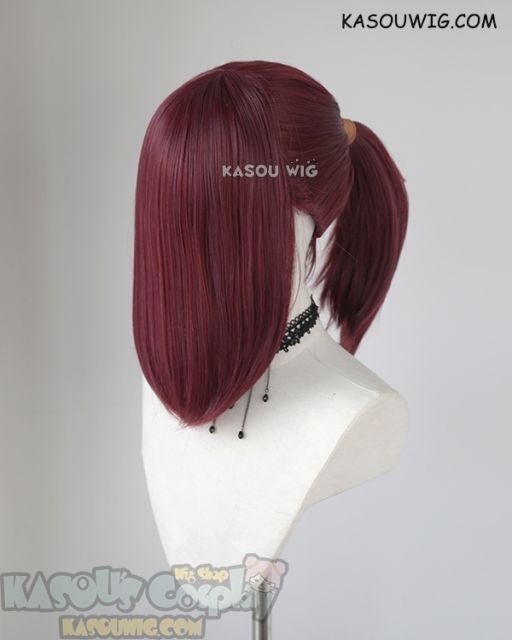 S-3 / SP18 wine red ponytail base wig with long bangs
