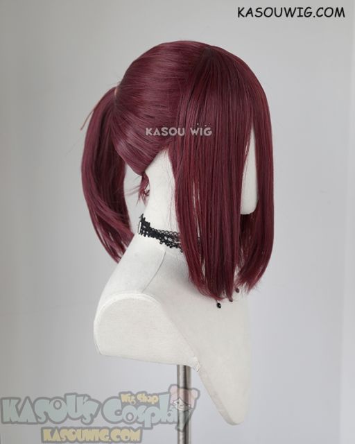 S-3 / SP18 wine red ponytail base wig with long bangs