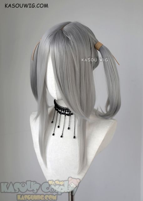 M-2/ KA003 ┇ 50CM / 19.7" light gray pigtail base wig with long bangs