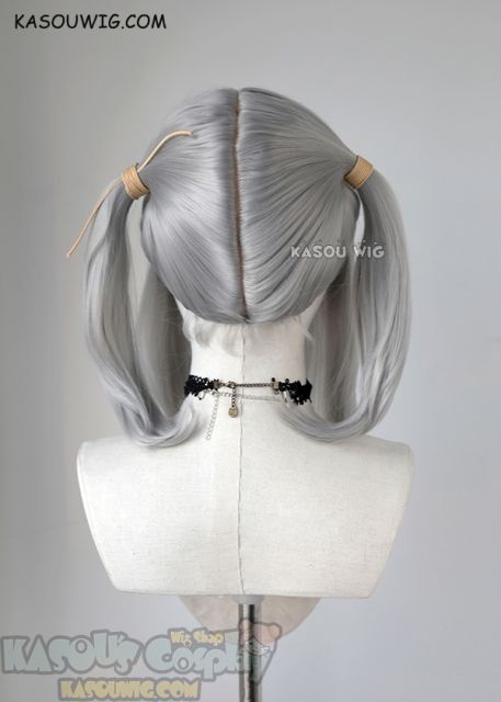 M-2/ KA003 ┇ 50CM / 19.7" light gray pigtail base wig with long bangs