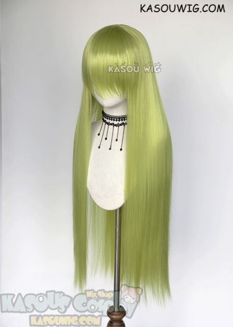 L-4  yellowish green Fate GO Enkidu 100cm / 39.5"long straight versatile cosplay wig