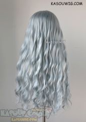 MHA Eri long grayish blue middle-parted wavy wig