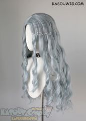 MHA Eri long grayish blue middle-parted wavy wig