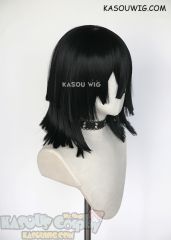Kimetsu no Yaiba Demon Slayer Obanai Iguro black pre-cut shoulder length cosplay wig