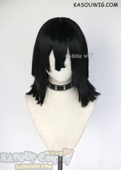 Kimetsu no Yaiba Demon Slayer Obanai Iguro black pre-cut shoulder length cosplay wig