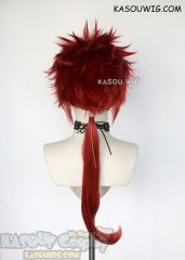 FF7 Reno red spiky cosplay wig with ponytail