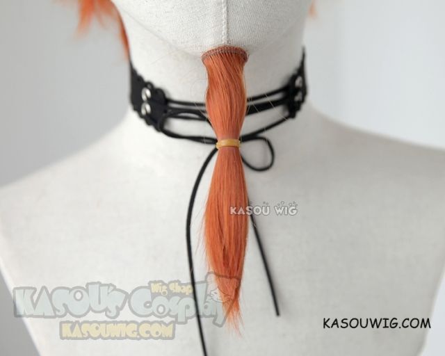 Danganronpa Kuwata Leon reddish orange slicked back spiky cosplay wig