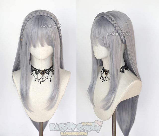 Re Zero / Re Life in a Different World from Zero Emiria 110cm long straight silver lavender cosplay wig . SP26