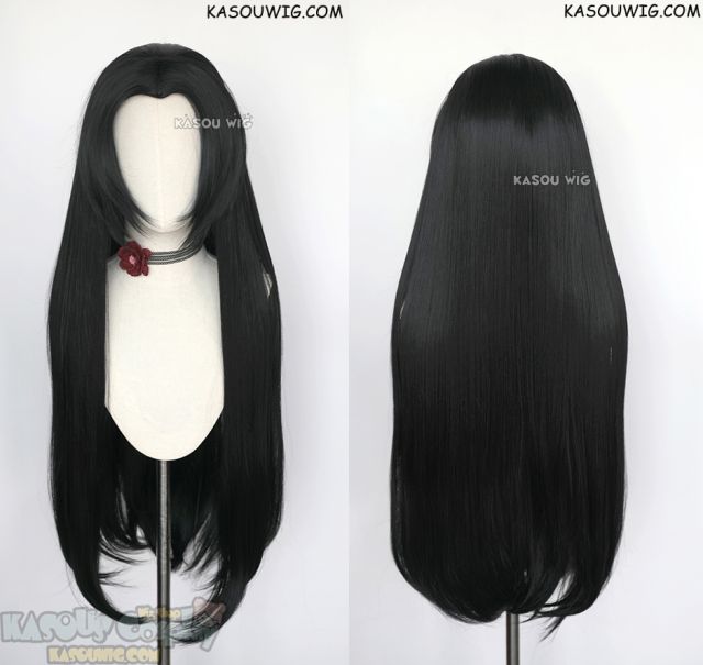Vanitas no Carte Dominique de Sade / Kimetsu no Yaiba Demon Slayer Kanae Kocho 90cm long black cosplay wig