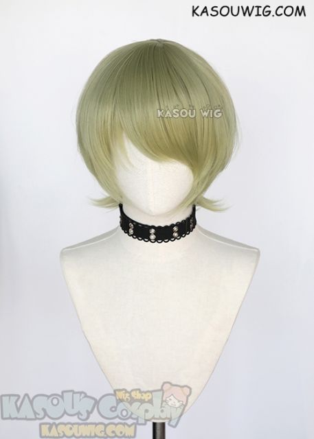 Fire Emblem Three Houses Byleth male short bowl cut layered green cosplay wig