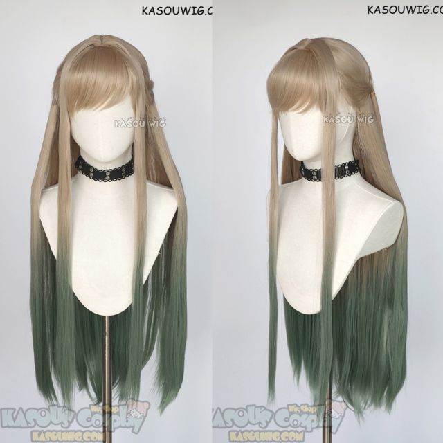 Jibaku Shounen Hanako-kun Yashiro Nene 90cm long honey beige to green ombre wig