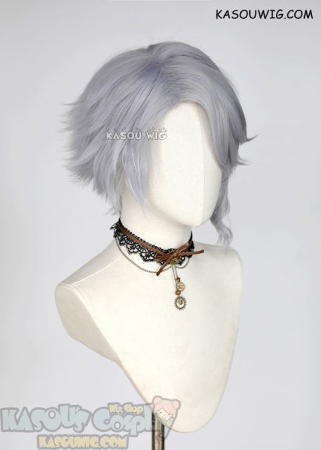 Twisted Wonderland Azul Ashengrotto silver lavender short wig