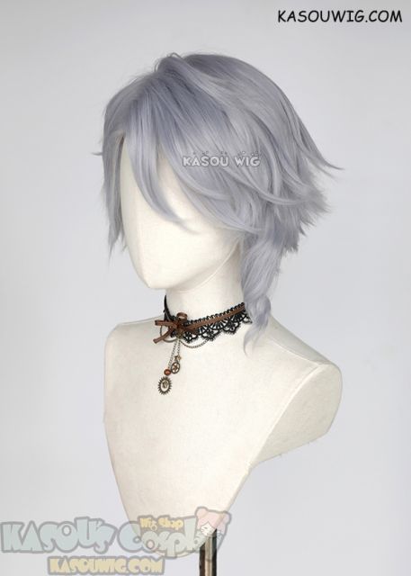 Twisted Wonderland Azul Ashengrotto silver lavender short wig