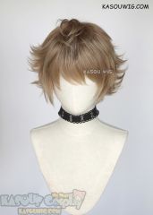 Twisted Wonderland Ruggie Bucchi light brown short cosplay wig with darker roots