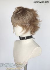 Twisted Wonderland Ruggie Bucchi light brown short cosplay wig with darker roots
