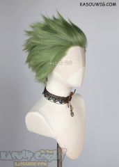 Lace Front>> Moss Green all back spiky synthetic wig LFS-1/ KA061