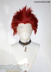 Lace Front>> My Hero Academia Kirishima Eijiro Apple Red all back spiky synthetic cosplay wig LFS-1/KA042