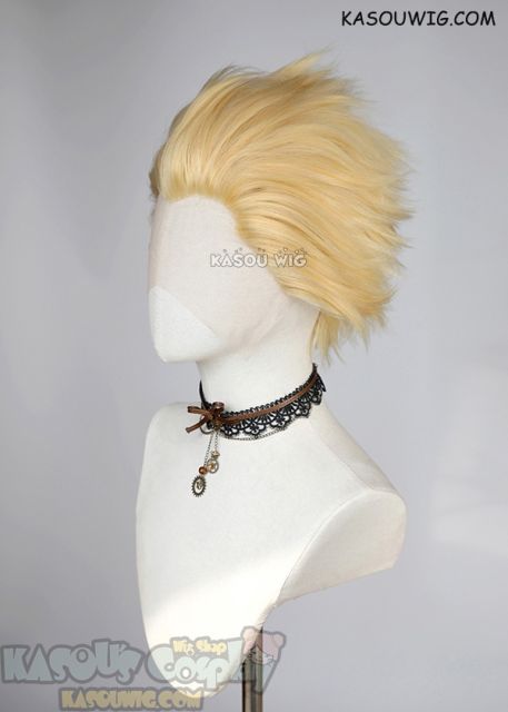 Lace Front>> The Arcana Lucio Yellow Blonde all back spiky synthetic cosplay wig LFS-1/KA008