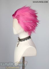 Lace Front>>Deep Pink all back spiky synthetic cosplay wig LFS-1/KA035
