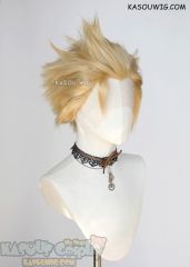 Lace Front>>Honey Butter Blonde all back spiky synthetic cosplay wig LFS-1/KA011