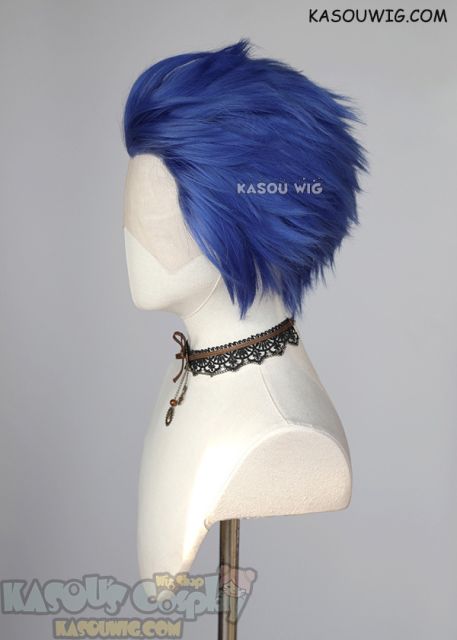 SK8 the Infinity Adam Ainosuke Shindo Lace Front>> Royal Blue all back spiky synthetic cosplay wig LFS-1/KA050