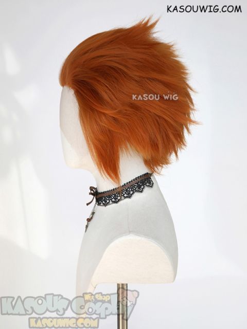 Lace Front>> Burnt Orange all back spiky synthetic cosplay wig LFS-1/KA021