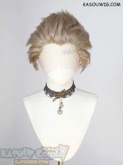 Lace Front>> MHA Hawks Ash Blonde all back spiky synthetic cosplay wig LFS-1/KA015