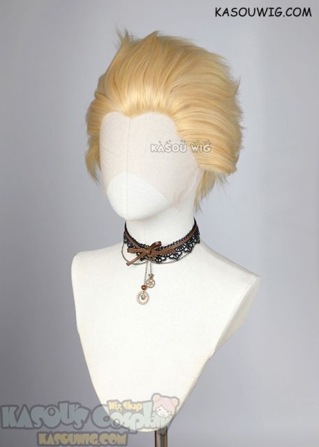 Lace Front>> The Arcana Lucio Yellow Blonde all back spiky synthetic cosplay wig LFS-1/KA008