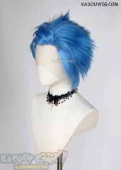 Lace Front>> Dodger Blue all back spiky synthetic cosplay wig LFS-1/KA048