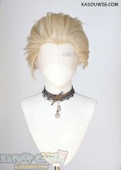 Lace Front>> Light Blonde all back spiky synthetic cosplay wig LFS-1/KA006