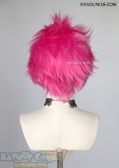 Lace Front>>Deep Pink all back spiky synthetic cosplay wig LFS-1/KA035