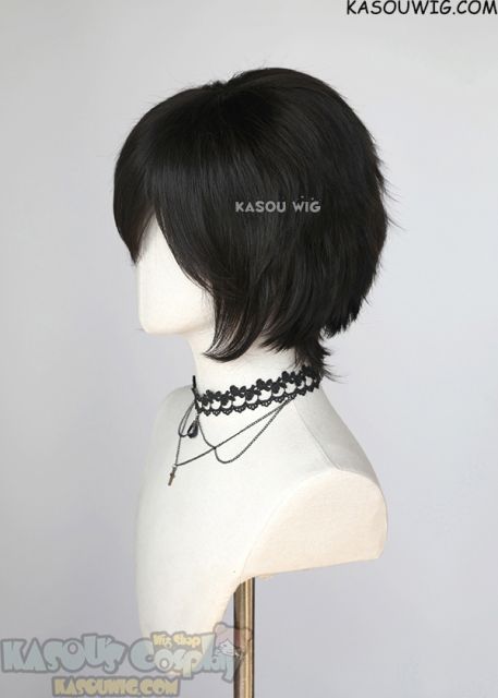 S-1 / KA031A>>31cm / 12.2" short natural black layered wig, easy to style,Hiperlon fiber