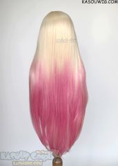 Lace Front>>League of Legends Ahri K/DA The Baddest More versions blonde pink ombre cosplay wig