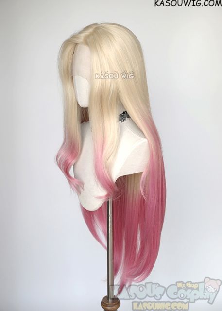 Lace Front>>League of Legends Ahri K/DA The Baddest More versions blonde pink ombre cosplay wig