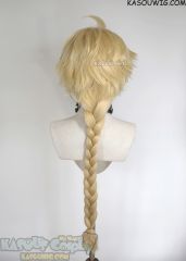 Genshin Impact Aether 80cm long blonde braided cosplay wig