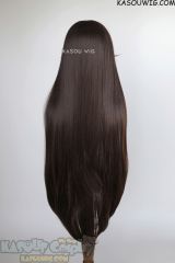 L-4 KA030 Genshin Impact Amber deep brown 100cm long straight wig with pre-cut bangs
