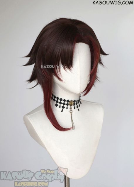 RWBY Red Ruby Rose volume 7 short brown red ombre cosplay wig