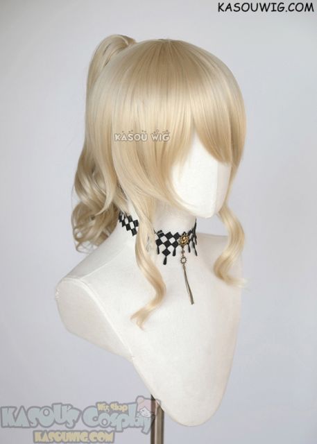 Genshin Impact Jean Gunnhildr beach blonde cosplay wig +clip on curly ponytail
