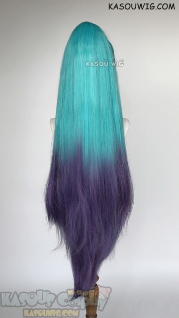 League of Legends LOL Seraphine K/DA More ALL OUT blue purple wig. 110cm