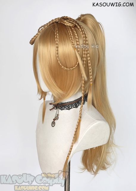 Final Fantasy X FF10 Rikku blonde ponytail cosplay wig